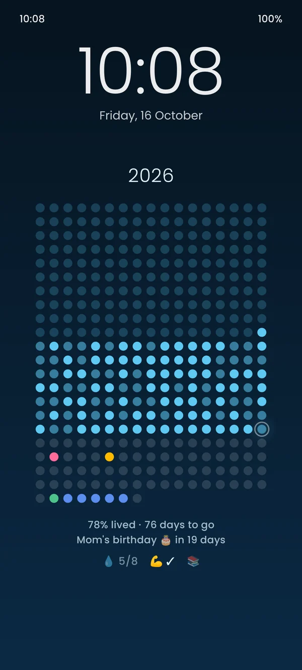 Hueyear: Drink more water without opening an app
